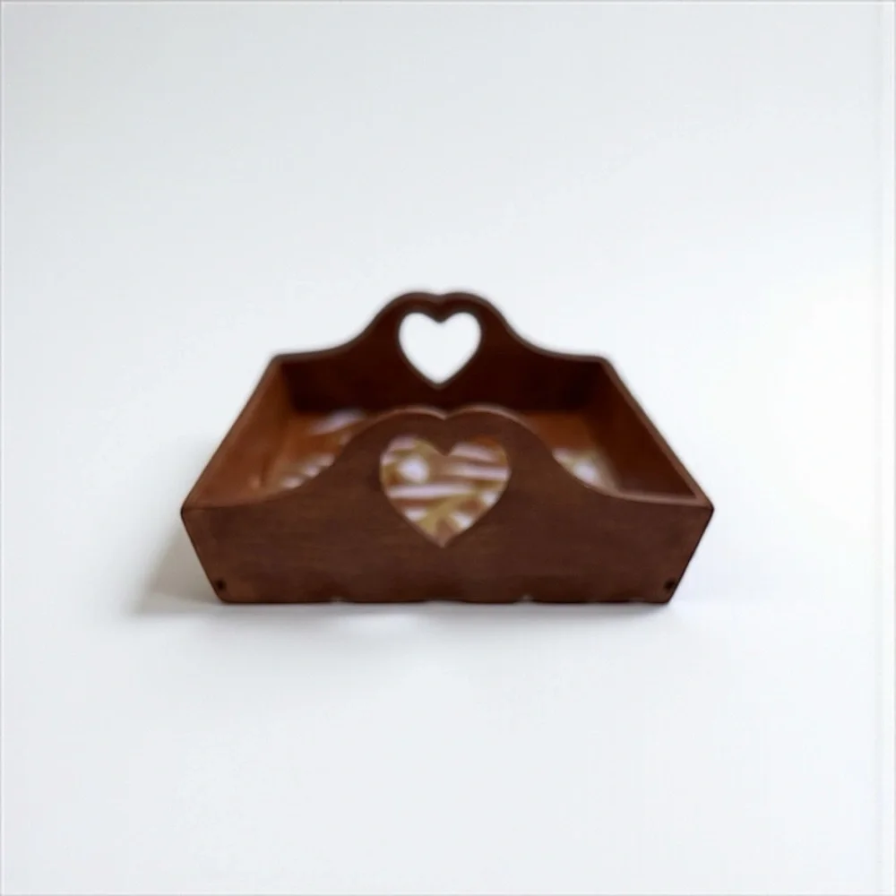 Handmade Floral Wooden Trinket Dish
